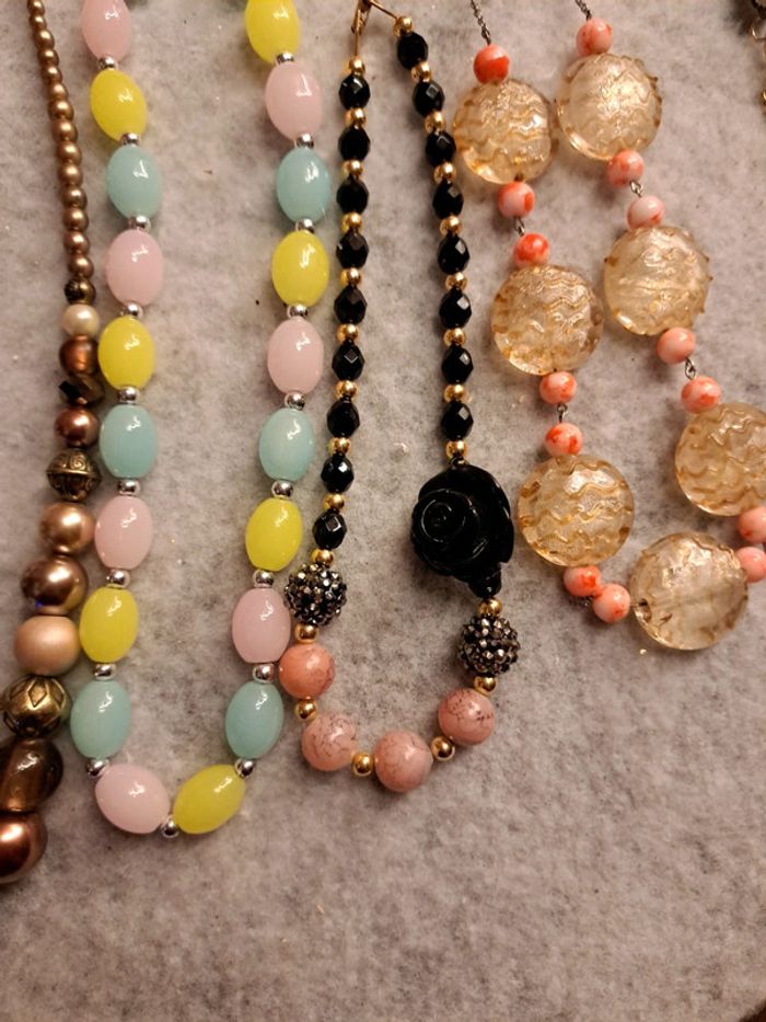 Lot de colliers multicolore artisanale - photo numéro 7