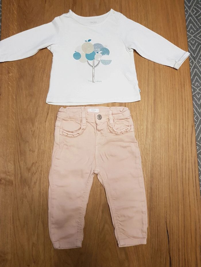 Ensemble bébé 9 mois tee-shirt manches longues et pantalon
