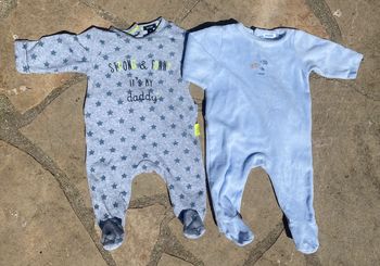 Lot de 2 pyjamas velours bébé 3 mois