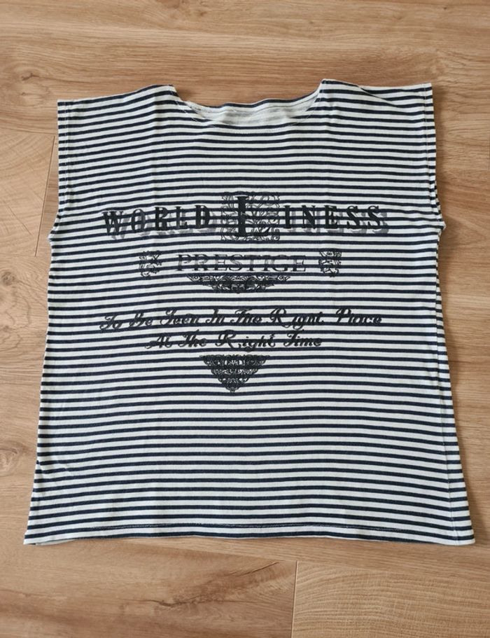 Tee-shirt original à rayures Vintage taille 36 - photo numéro 3