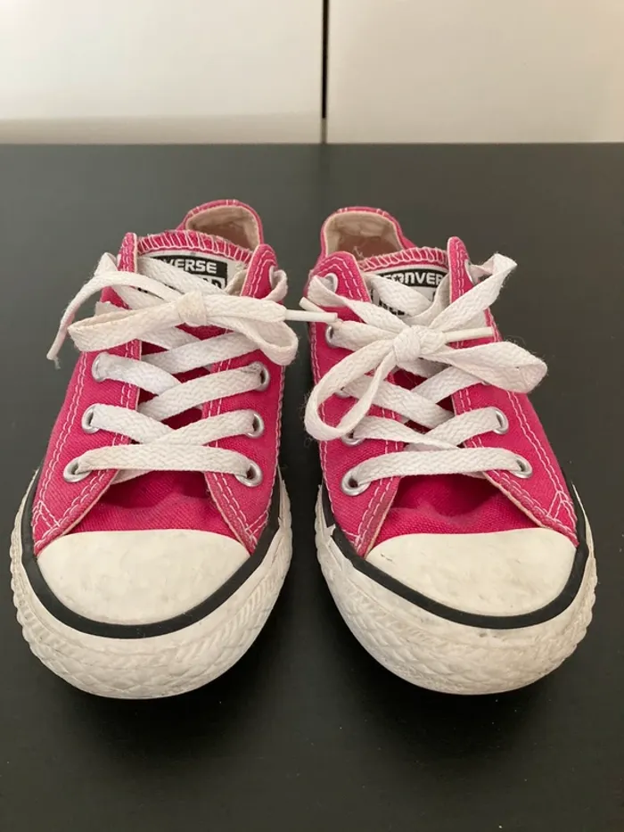 Converse baskets basse toile rose flash - photo numéro 3
