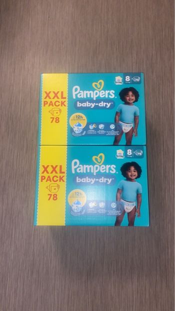 Pampers baby-dry Taille 8 (2cartons) XXL