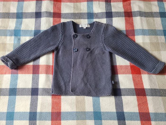 Joli gilet caban Cadet Rouselle bleu - 6 mois