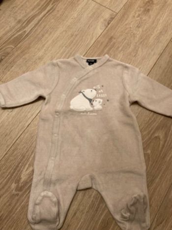 Pyjama en velours 1 mois