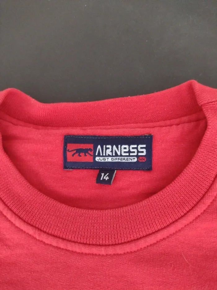 Sweat vintage Airness rouge logo panthère – Taille S - photo numéro 7
