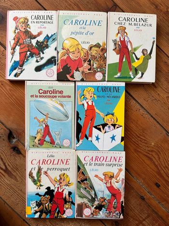 Lot de 7 livres Caroline romans histoires Bibliothèque rose anciens vintage Pierre Probst