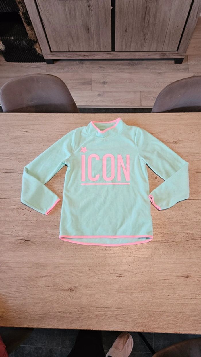 Pull polaire vert d eau, à manches longues, C&A, taille 146/152