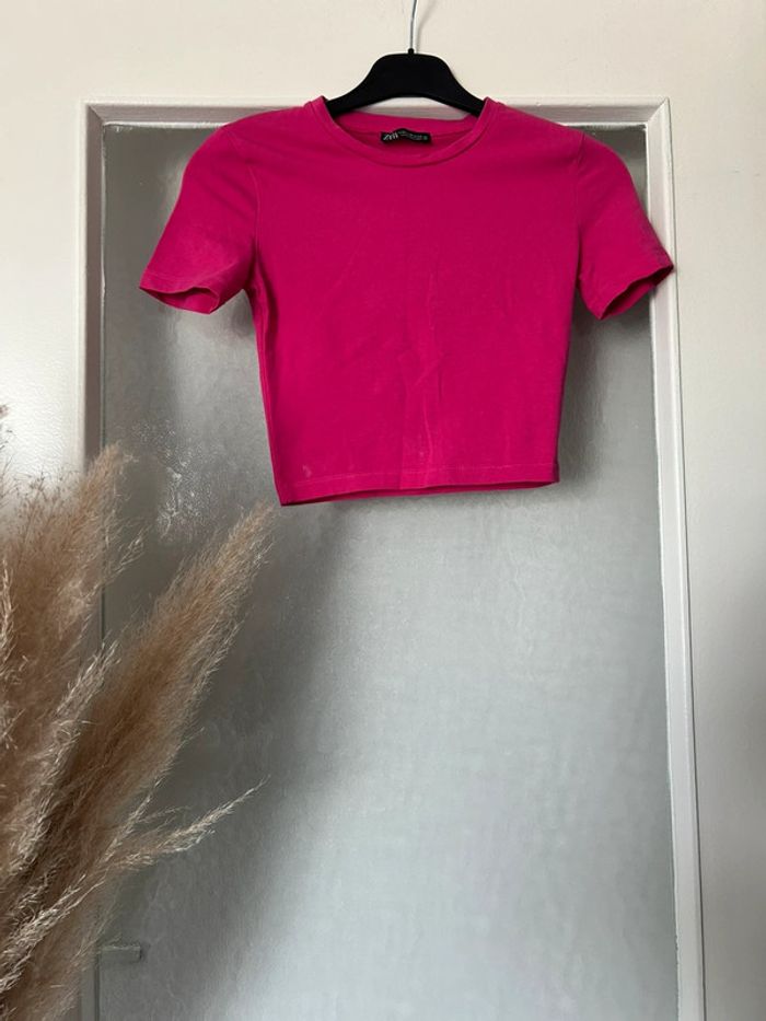top court rose zara xs neuf