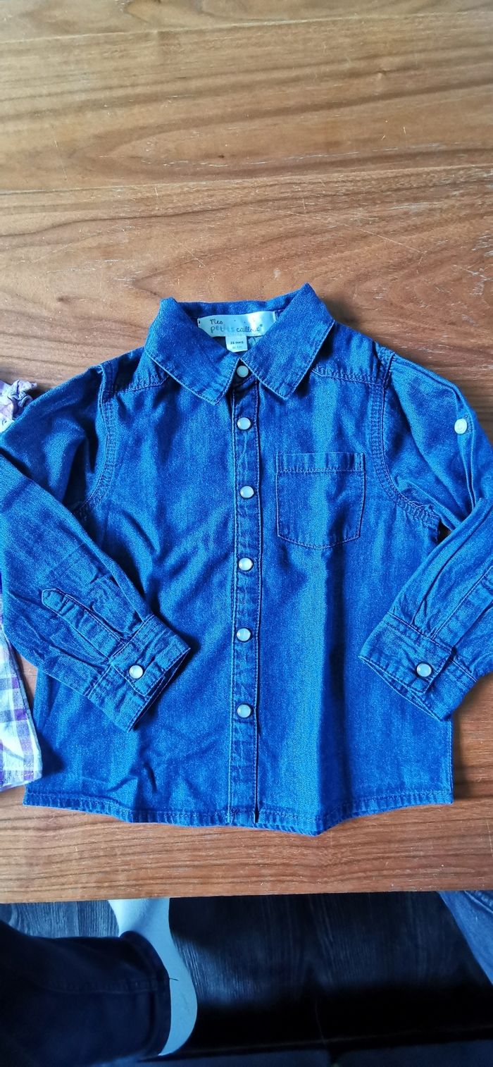 Chemise fille 24 mois 86cm jean - photo numéro 2