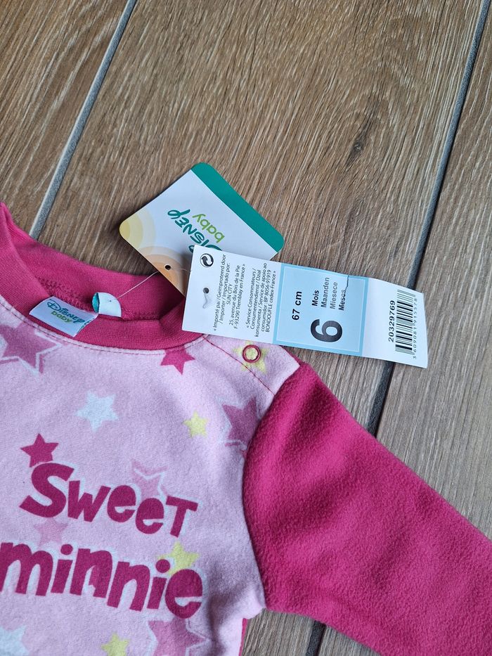 Ensemble/pyjamas rose Minnie polaire 6 mois (67cm) Disney baby - photo numéro 4
