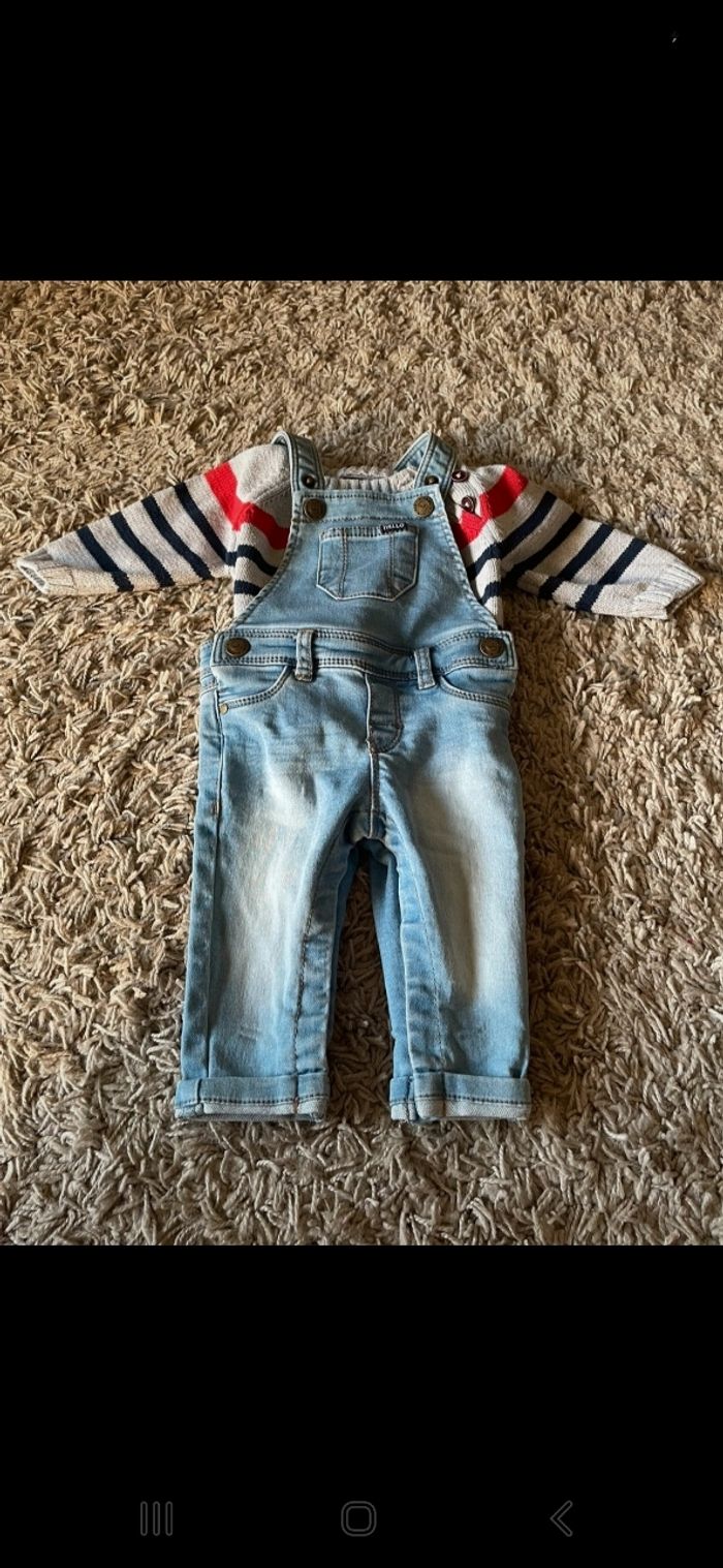 Salopette en jean + pull