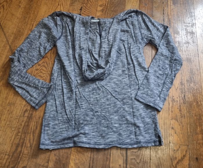 t-shirt manche longue garçon avec capuche gemo taille 12ans - photo numéro 3