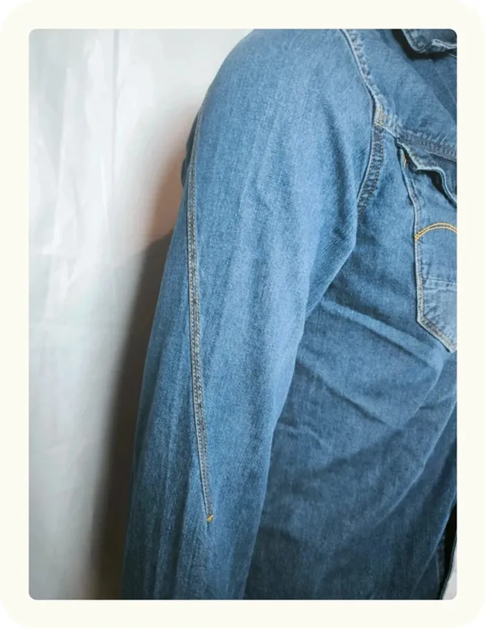 Chemise en jean manches longues homme Taille M 38 - photo numéro 4