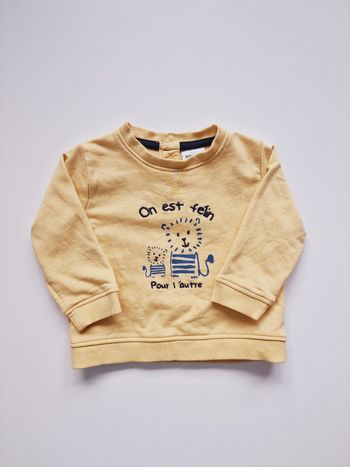 Tape À L'Œil - Sweat manches longues, col rond - "On est félin pour l'autre" (9 mois)