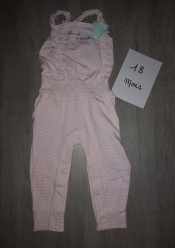 Salopette rayé rose 18 mois