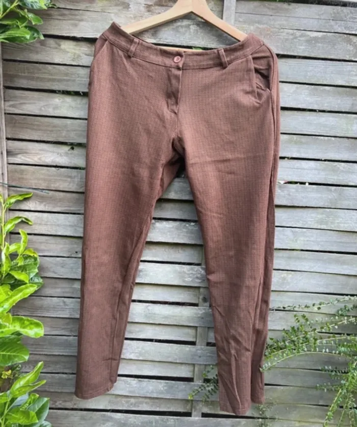 Pantalon femme marron/olive verte – Taille 44 - photo numéro 4