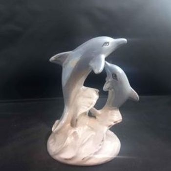 Figurine dauphins maman et son bébé