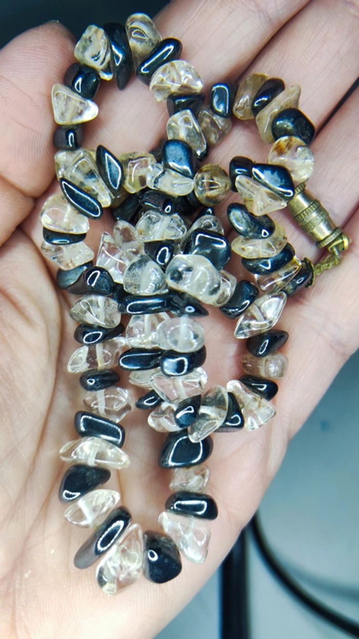 Magnifique collier en quartz fumé et onyx - photo numéro 7