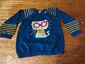 Pull fin chat garçon taille 36 mois