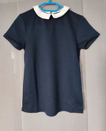 T shirt col Claudine bleu et blanc Kiabi