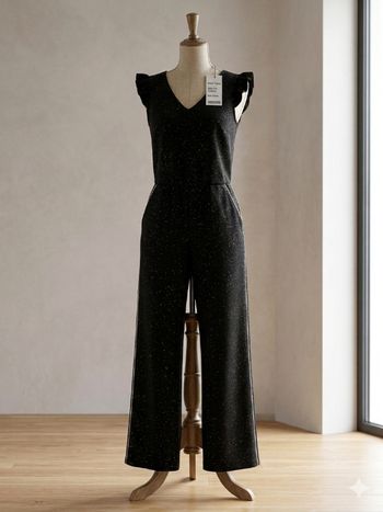 Combinaison de Fête Noire & Pailletée Dorée – Chic & Confort