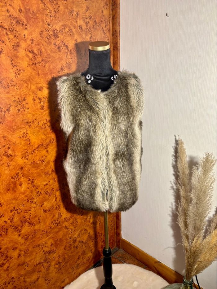 Veste Sans Manches Fausse Fourrure Zara M - Chic & Cosy-Automne / Hiver