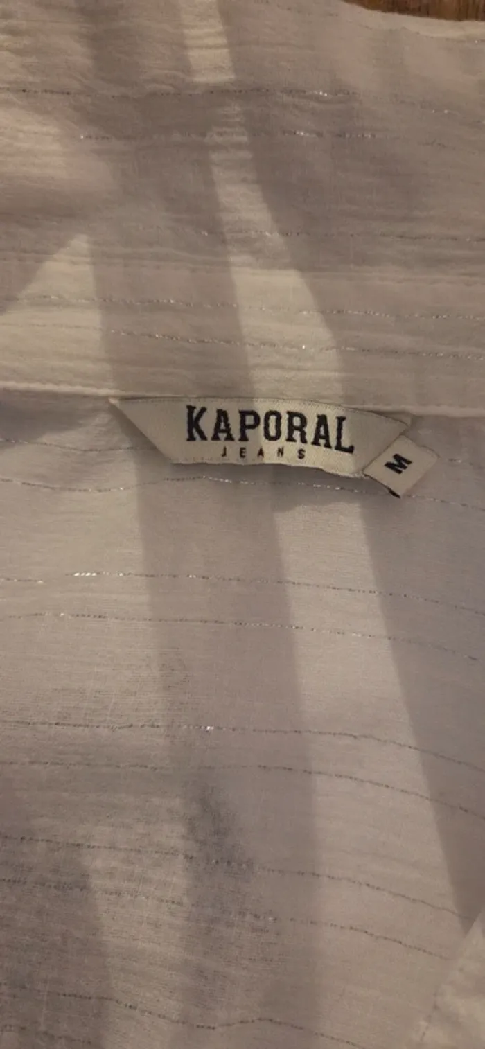 Blouse Kaporal blanche avec fils argentés – Taille M - photo numéro 10