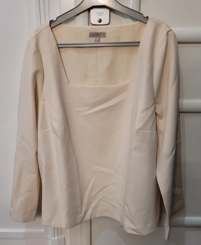 Blouse/Tee-shirt beige manches longues - H&M