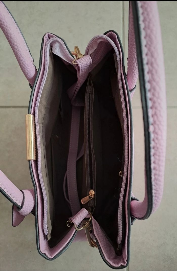 Sac à main avec bandoulière rose neuf - photo numéro 6