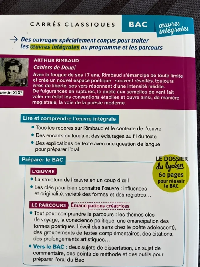 Livre cahier de Douai d’Arthur Rimbaud - photo numéro 2