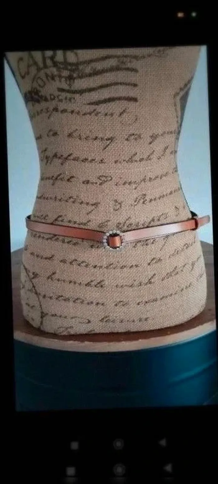 ceinture fine marron sans trou boucle ronde - photo numéro 2