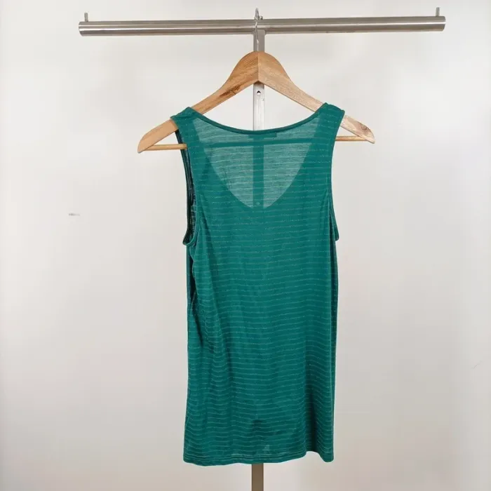 Débardeur vert turquoise rayé lurex Promod T.38/M chic été léger sans manches A1105 - photo numéro 5