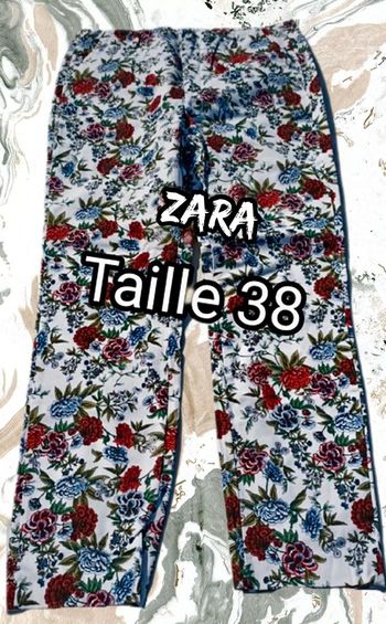 Pantalon fleurie femme taille 38 Zara