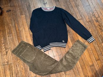 pull TAO et pantalon velour Monoprix 14 ans