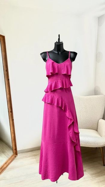 Robe rose fuchsia taille unique avec fente