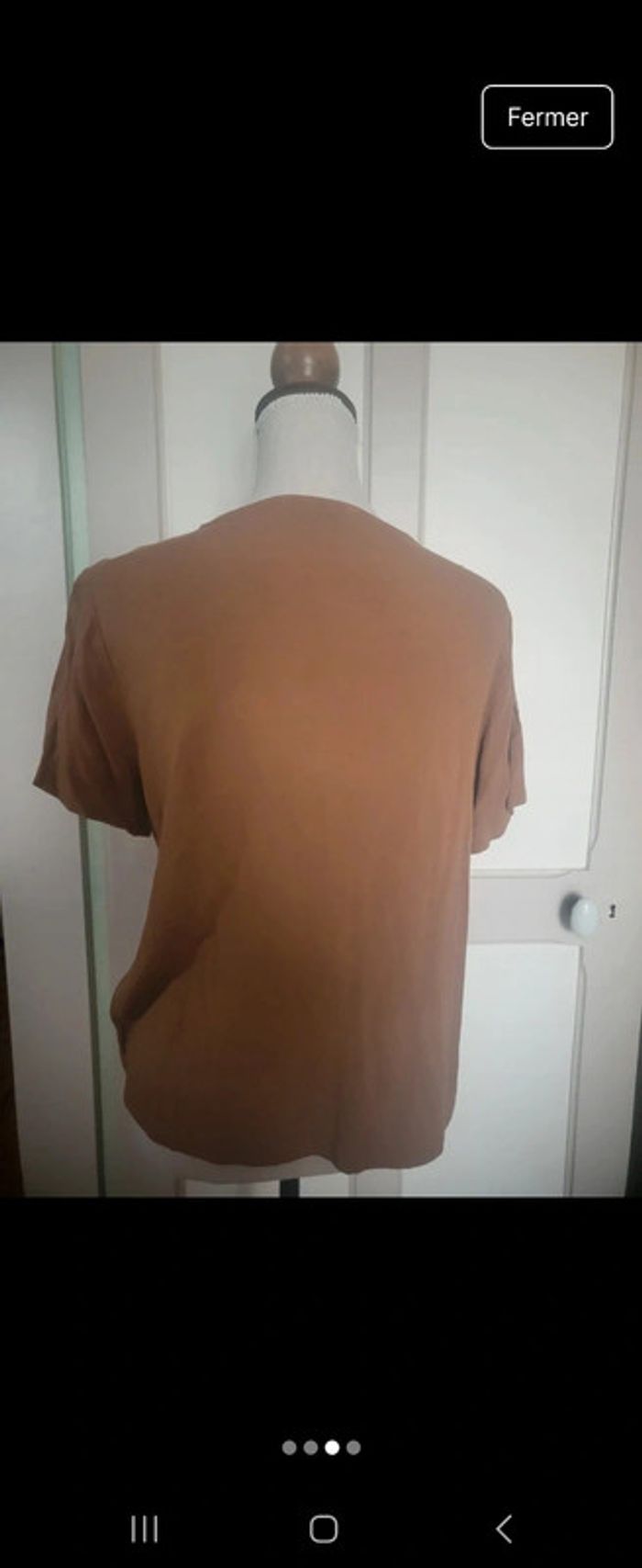 T-shirt dentelle marron - photo numéro 2