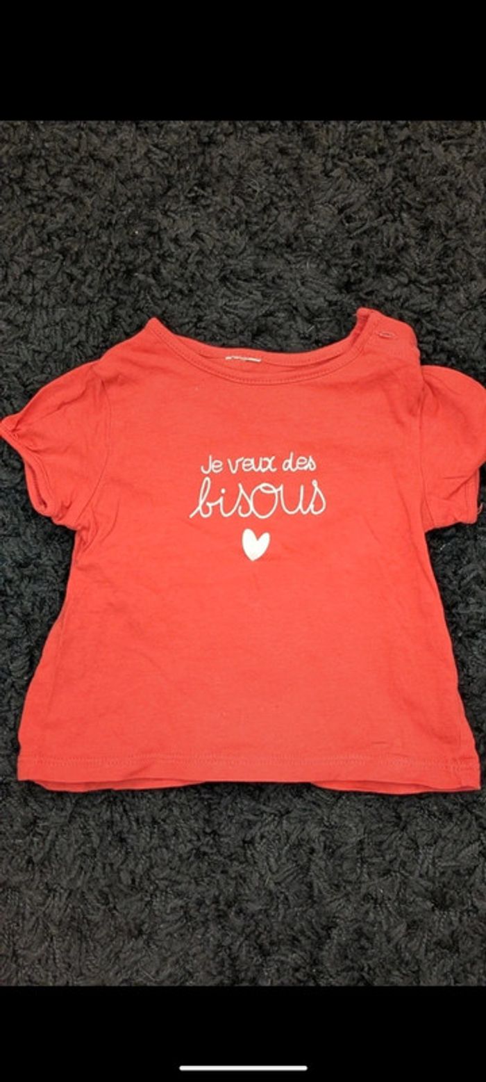 Lot 5 t-shirts fille 6 mois - photo numéro 3
