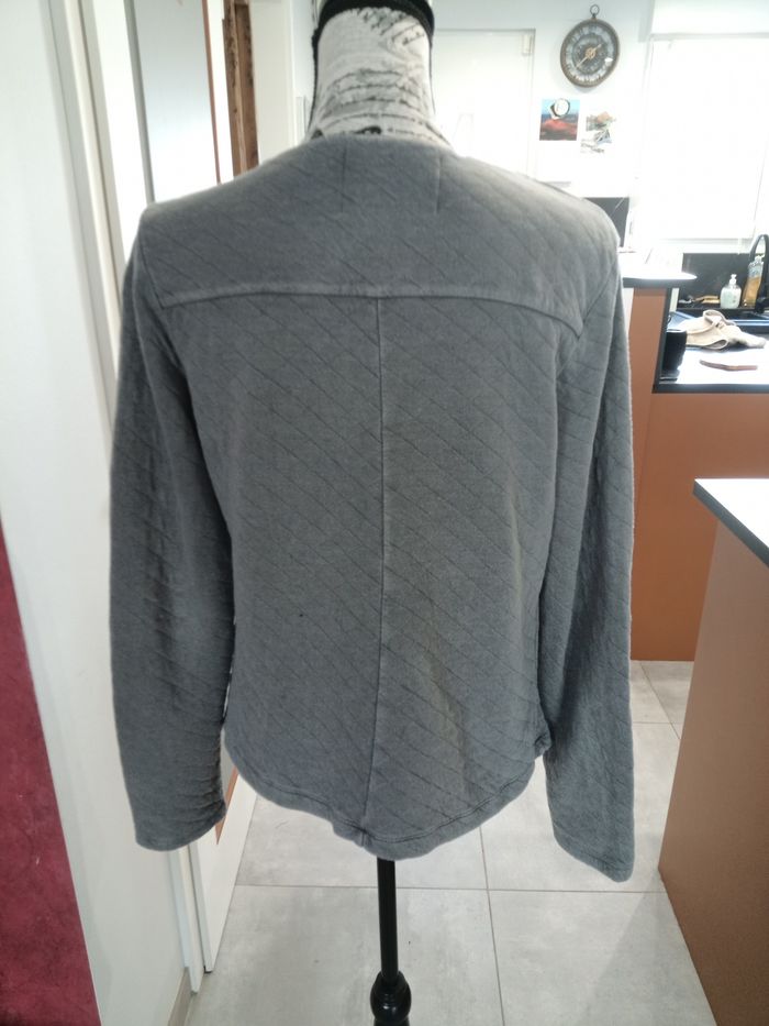 Gilet matelassé gris Street One – T. 40 (FR) | Col dentelle pailleté - photo numéro 4