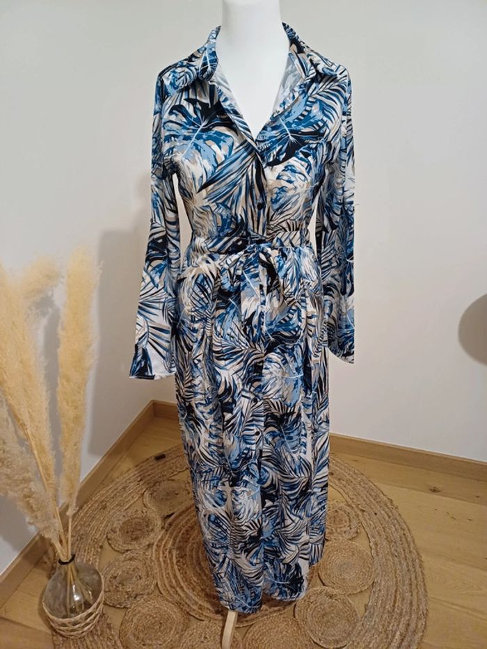 Robe longue boutonnée à motifs Aachoae taille M 38 - photo numéro 9