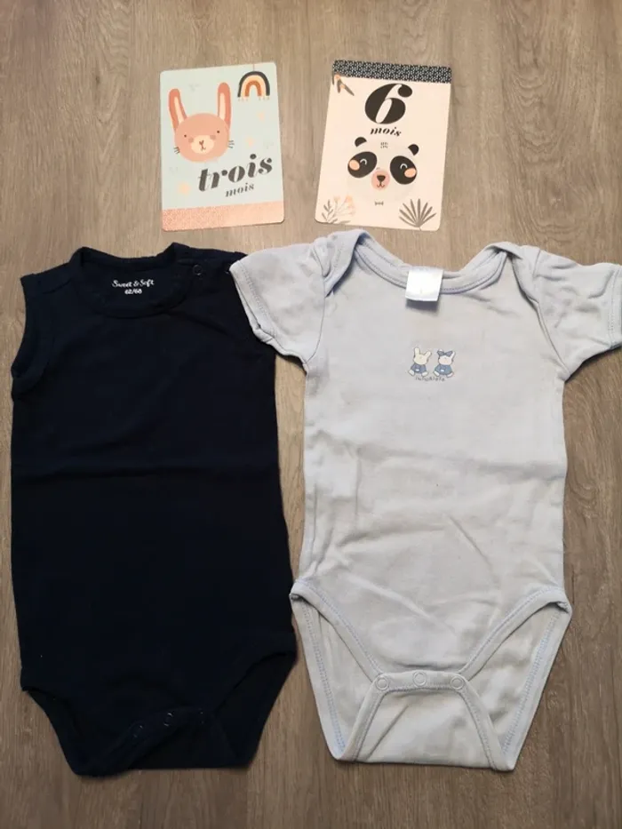 Lot de 2 bodys mixte 6 mois