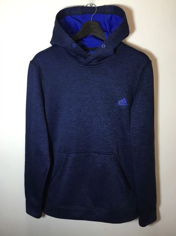Sweat à capuche pour femme Adidas bleu marine chiné taille L 132