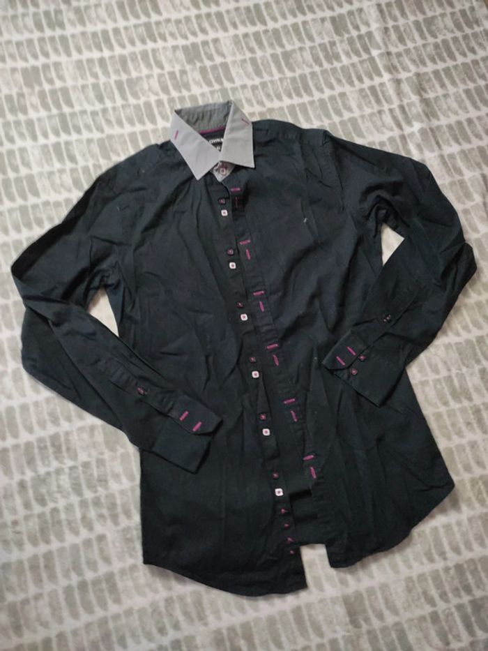 Chemise manches longues noir slim fit OWK taille 38 - photo numéro 2