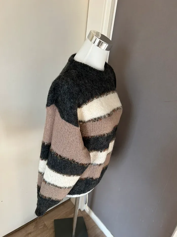Pull en mohair multicolore femme, taille 40 - photo numéro 2