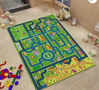 Tapis de jeu de voitures pour enfant 90 x 60 cm