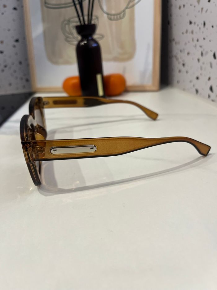 Lunette soleil tendance style rétro vintage champagne bulle tea - photo numéro 3