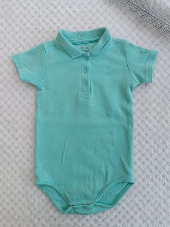 🔸Body polo vert clair Boîte à Malices - 12 mois🔸