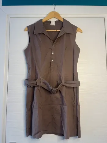 🔹 Robe d’Été Marron avec Ceinture – Casual Chic 🔹
