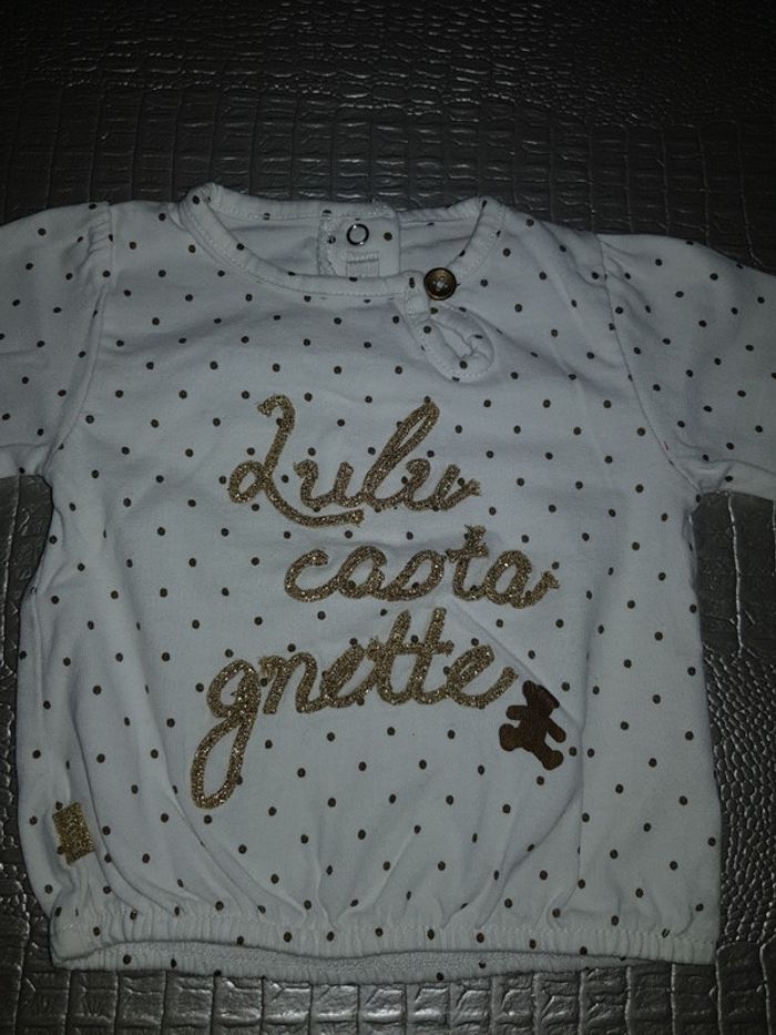 T-shirt manches longues Lulu Castagnette 3 mois