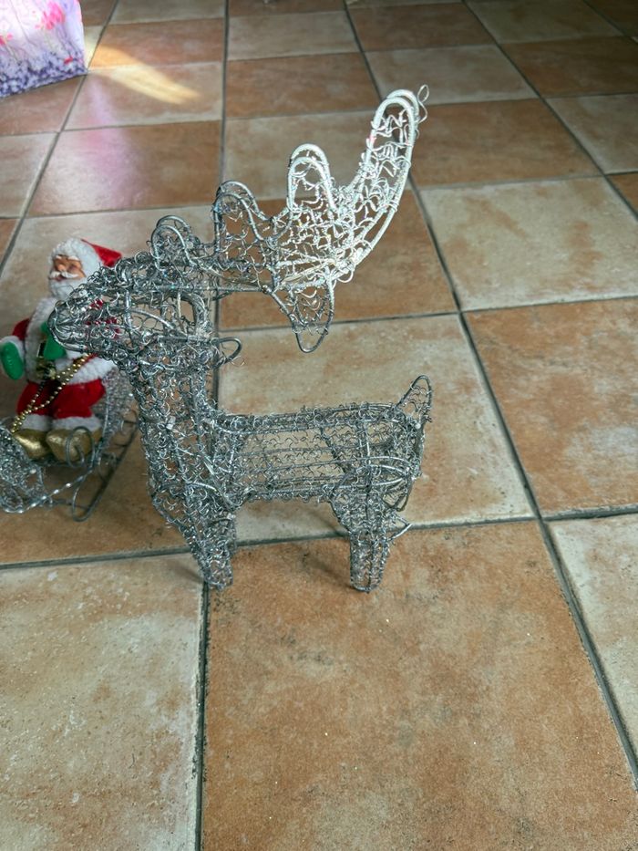 Lot décoration Noël  traîneau Père Noël et cerf - photo numéro 5