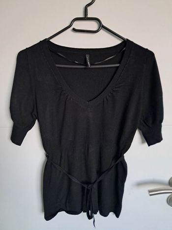 Pull à manches courtes noir femme nafnaf taille 38